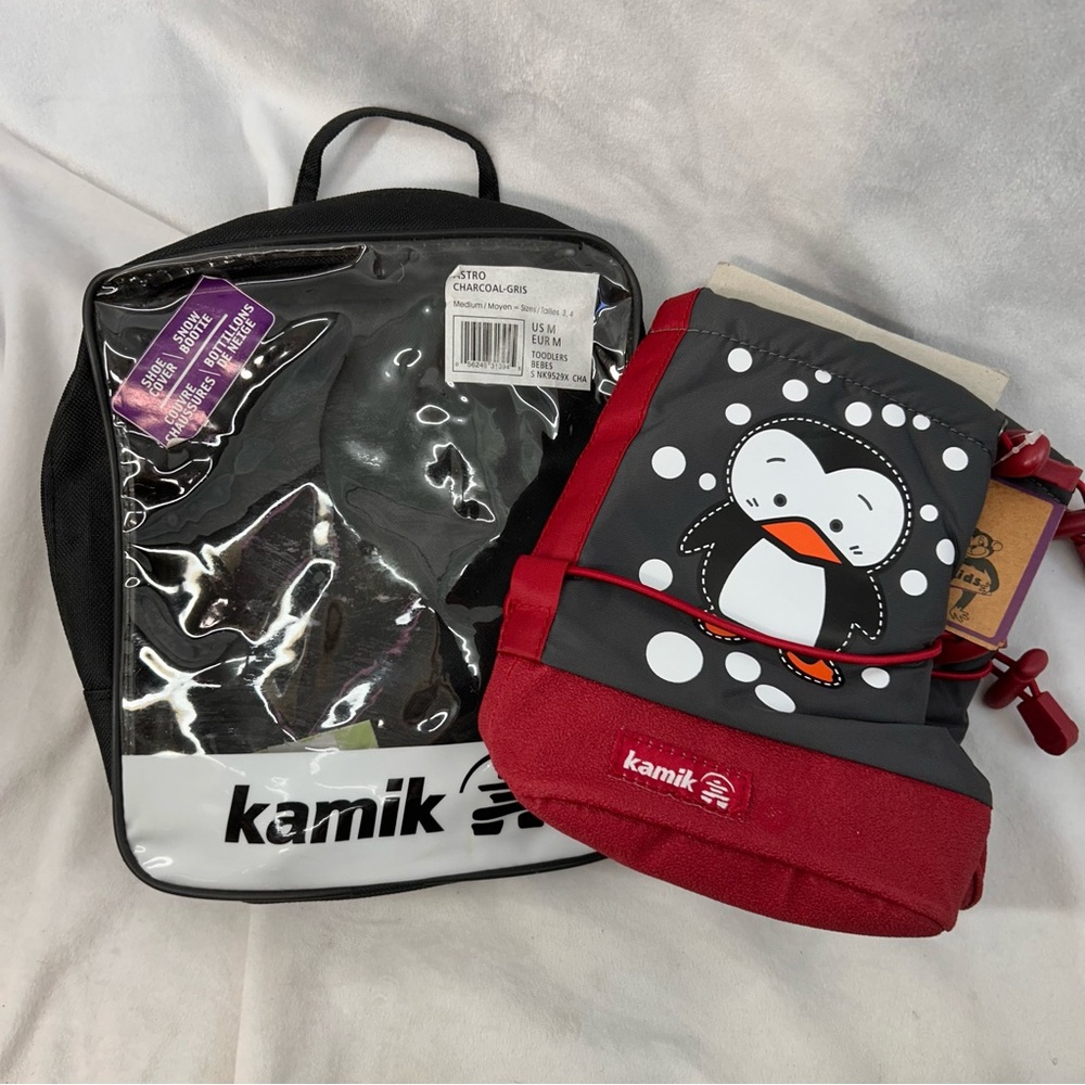Kamik size M 3,4 Penguin astro charcoal Snowbooties soft sole boots shoe covers
